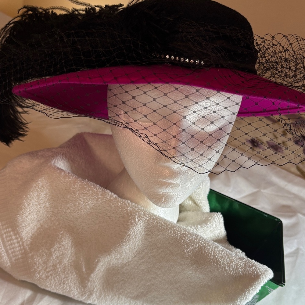 Sophisticated Black and Pink Women's Hat